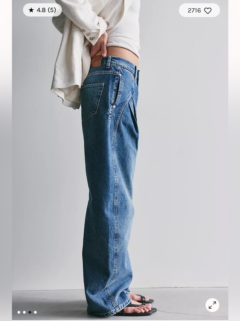 Free People We The Free Golden Hour Trouser Jeans 26 NWT Deacon Blue Pleated - Picture 4 of 13